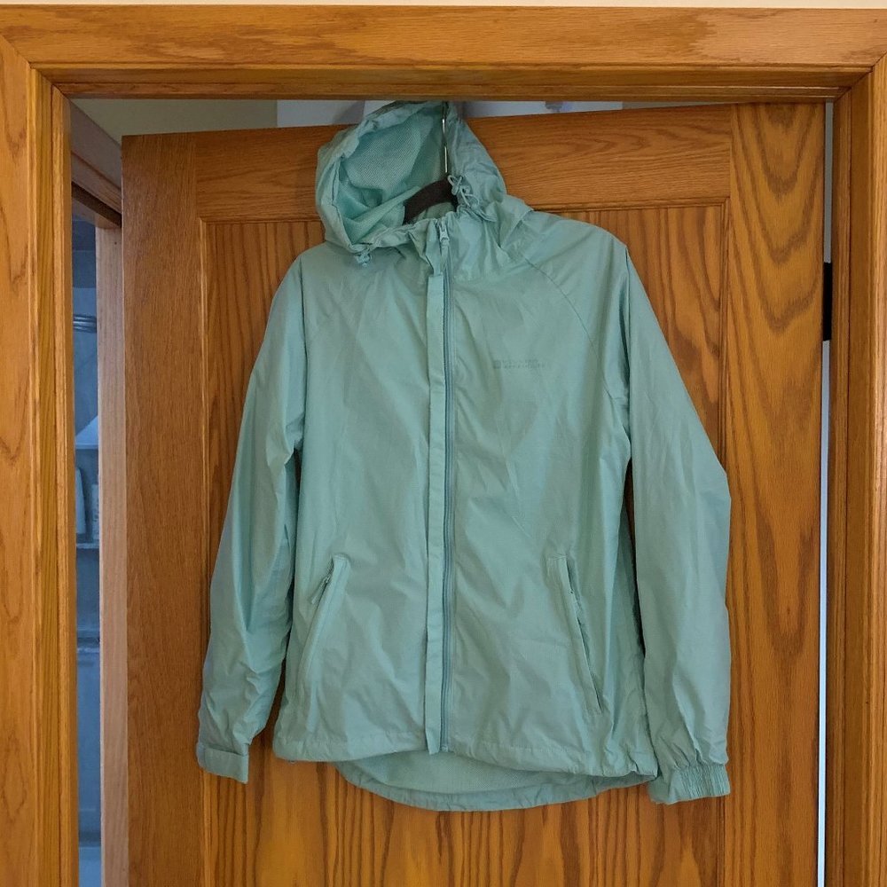 Mint green rain jacket